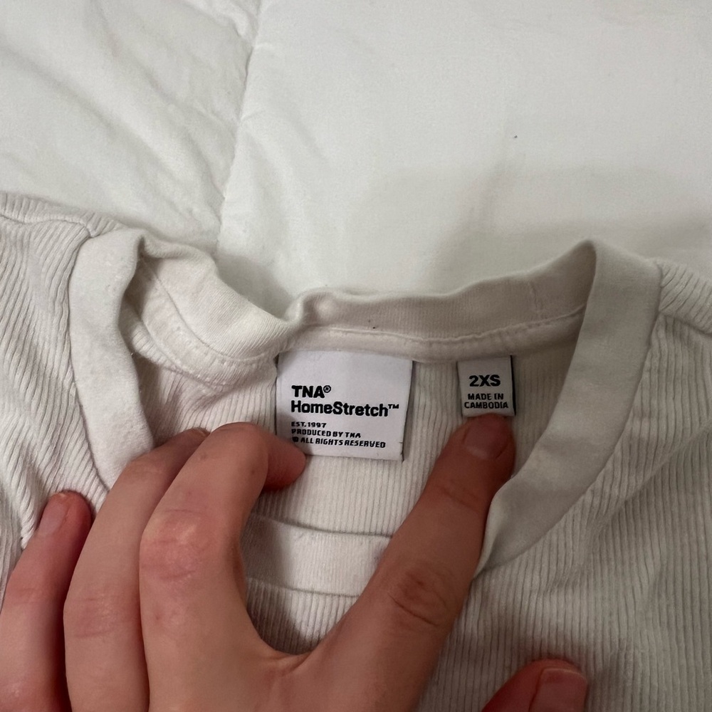 TNA White Ribbed Tee XS